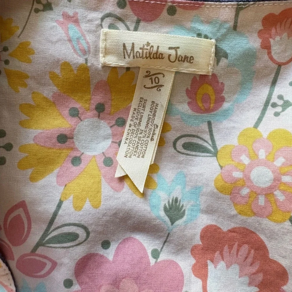 Matilda Jane Fallon Jumper Dress Kids Blue Just Imagine Button Front Gauze